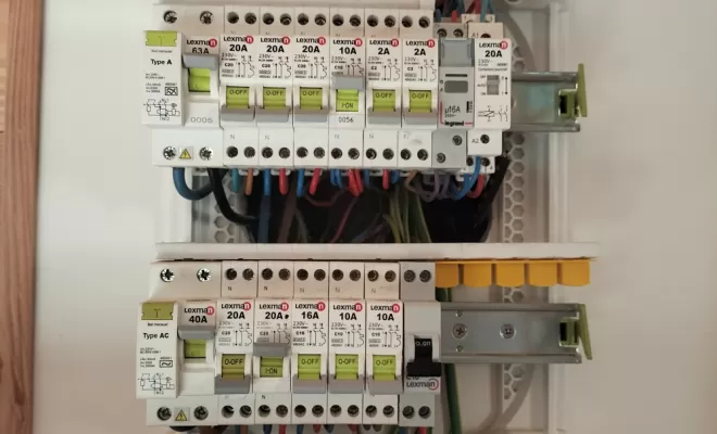 Tableau électrique lexmans en cours d'installation 